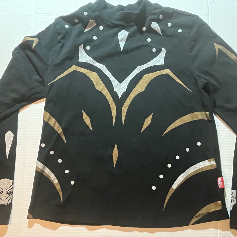 Marvel Black Shirt with Gold and Silver Design